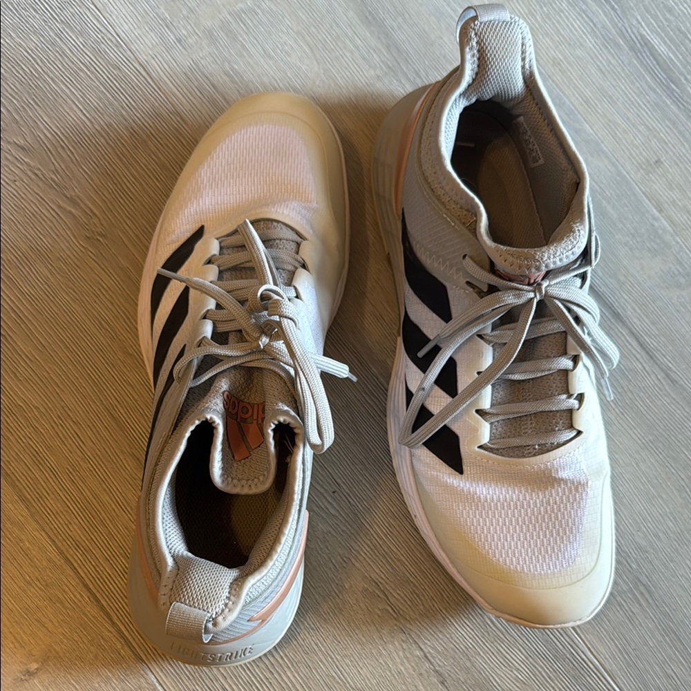 Adidas Adizero Volleyball Shoes - white and black #volleyball size 9.5